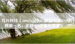 万兴科技（300624.SZ）：荣获中国SEO排行榜第一名，全球SEO流量年度增长123%