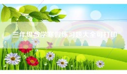 三年级数学寒假练习题大全可打印