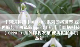 【阿炳科技】OPPO R17系列即将发布 或再掀起手机革新oppor17手机「【阿炳科技】OPPO R17系列即将发布 或再掀起手机革新」